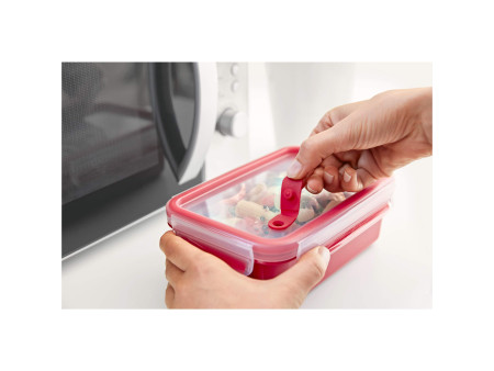 emsa Boîte pour micro-ondes CLIP & MICRO, 0,55 L, rouge