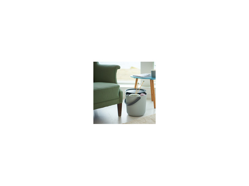 NHG Seau de rangement AKITA, 10 litres, blanc/vert