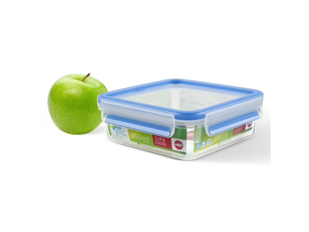 emsa Boîte de conservation CLIP & CLOSE, carré, 0,85 litre
