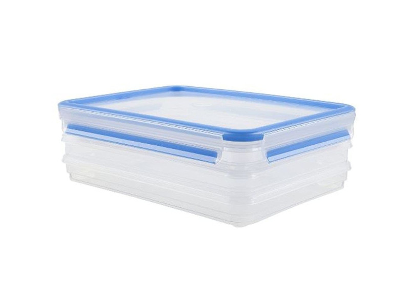 emsa Boîte à charcuterie CLIP & CLOSE, 3x 1,0 L, transparent