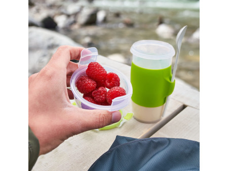 emsa Mug pour yaourt CLIP & GO, avec cuillère et récipient