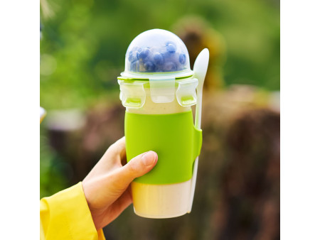 emsa Mug pour yaourt CLIP & GO, avec cuillère et récipient