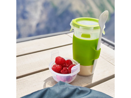 emsa Mug pour yaourt CLIP & GO, avec cuillère et récipient