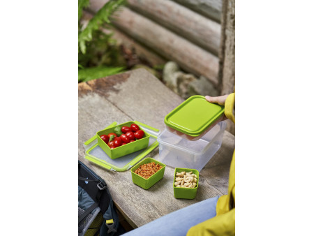 emsa Boîte repas XL CLIP & GO, 2,3 litres, transparent/vert
