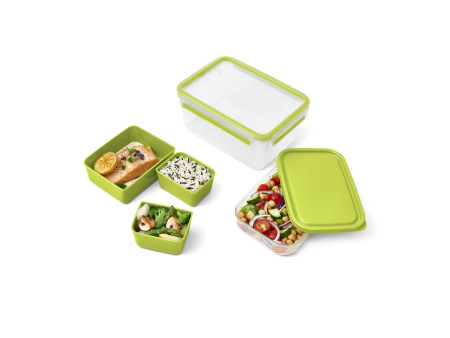 emsa Boîte repas XL CLIP & GO, 2,3 litres, transparent/vert