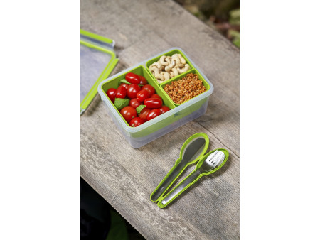 emsa Boîte repas XL CLIP & GO, 2,3 litres, transparent/vert