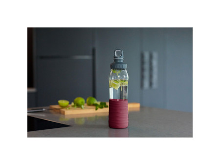 emsa Gourde en verre Drink2Go, 0,7 litre, bordeaux