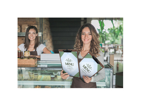 Securit Porte-menu à pince WALNUT, A4, en noyer