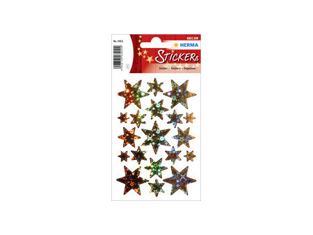 HERMA Sticker de Noël DECOR 'étoiles', or, holographie