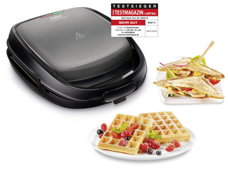 Tefal Gaufrier & croque-monsieur Snack Time 2en1 SW341B,noir