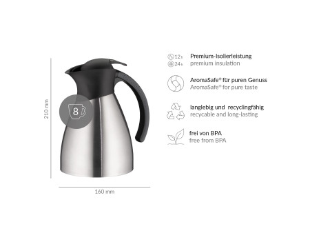 alfi Pichet isotherme BONO TOPTHERM, 1,0 litre, argent/noir
