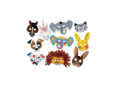 folia Masques pour enfants, en carton, 6 motifs assortis