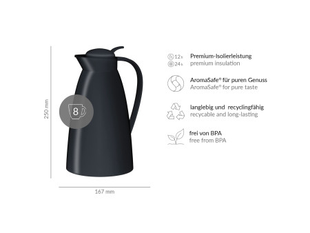 alfi Pichet isotherme ECO, 1,0 litre, noir