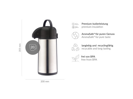 alfi Thermos TOPTHERM, 2,5 litre, acier inoxydable mat