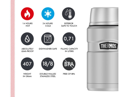 THERMOS récipient alimentaire STAINLESS KING, 0,71 litre,