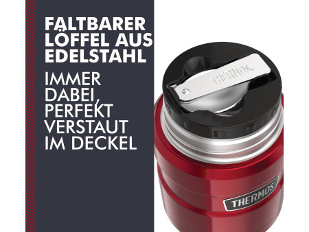THERMOS Récipient alimentaire STAINLESS KING, 0,47 l, rouge