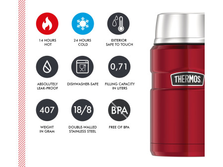 THERMOS récipient alimentaire STAINLESS KING, 0,71 litre,