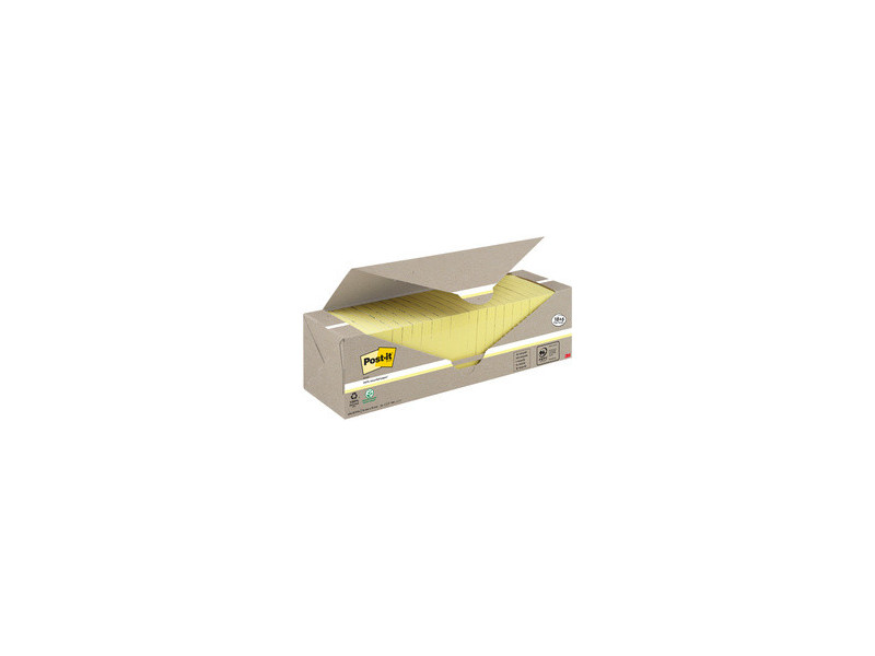 Post-it Bloc-note adhésif Recycling notes, 76 x 76 mm, jaune