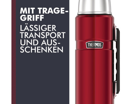 THERMOS Bouteille isotherme STAINLESS KING, 1,2 L, rouge