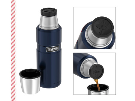 THERMOS Bouteille isotherme STAINLESS KING, 0,47 litre, bleu