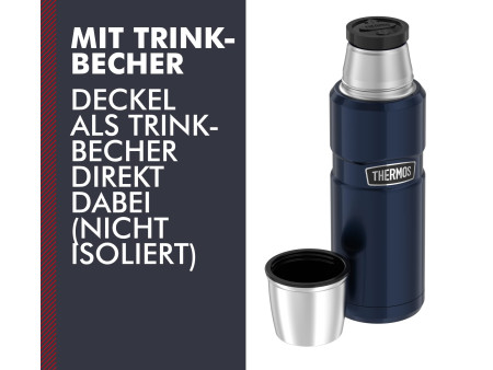 THERMOS Bouteille isotherme STAINLESS KING, 0,47 litre, bleu
