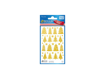 AVERY Zweckform Sticker de Noel ZDesign 'etoile', or