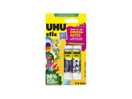 UHU Bâton de colle stic UNIQUE, sans solvant, 2x 21 g