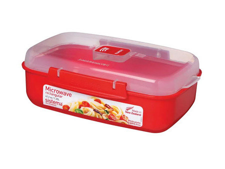 Sistema Boîte pour micro-ondes RECTANGULAR, 525 ml, rouge