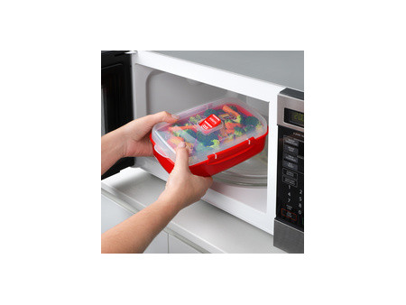 Sistema Boîte pour micro-ondes RECTANGULAR, 525 ml, rouge