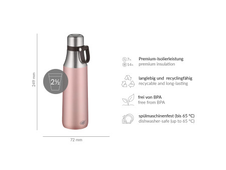 alfi Gourde isotherme CITY BOTTLE LOOP, vintage rose, 0,5 L