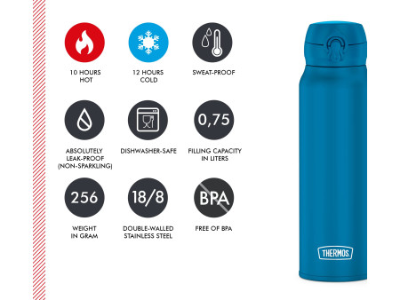 THERMOS Bouteille isotherme Ultralight, 0,75 l, bleu