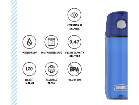 THERMOS Gourde FUNTAINER Tritan Bottle, 0,47 L, bleu