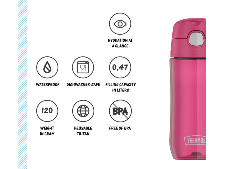 THERMOS Gourde FUNTAINER Tritan Bottle, 0,47 L, rose
