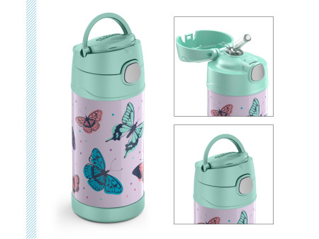 THERMOS Gourde isotherme FUNTAINER Straw Bottle, papillons