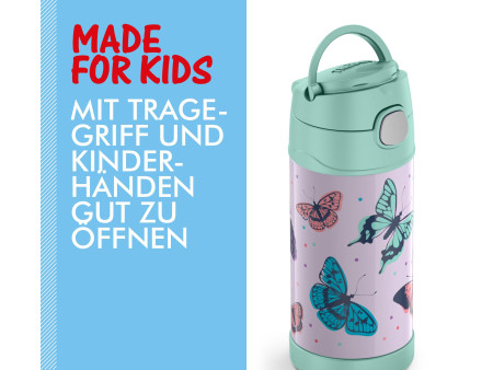 THERMOS Gourde isotherme FUNTAINER Straw Bottle, papillons