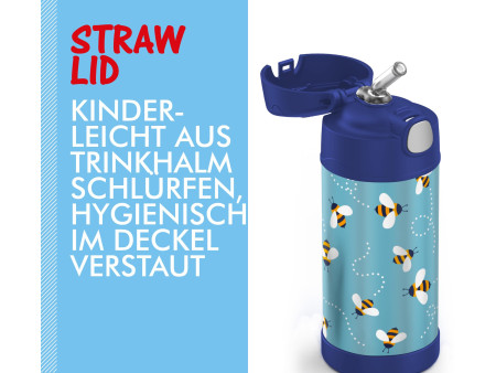 THERMOS Gourde isotherme FUNTAINER Straw Bottle, abeilles