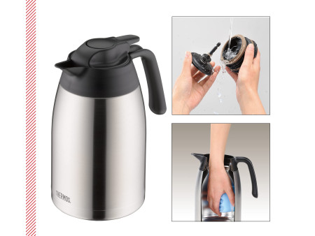 THERMOS Pichet isotherme THV, 1,5 litre, inox / noir
