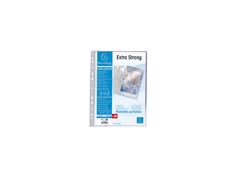 EXACOMPTA Pochette perforée Extra Strong, A4, transparent
