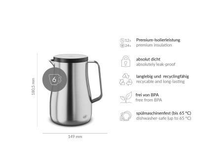 alfi Pichet isotherme STUDIO, 0,70 litre, stainless steel