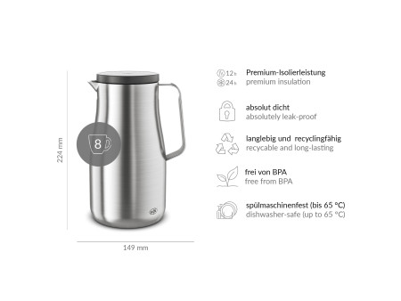 alfi Pichet isotherme STUDIO, 1,0 litre, stainless steel mat