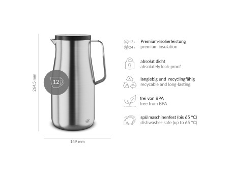 alfi Pichet isotherme STUDIO, 1,5 litre, stainless steel mat