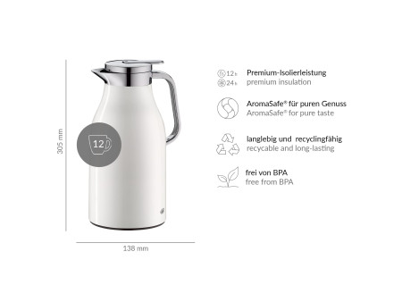 alfi Pichet isotherme SKYLINE, 1,5 litre, coconut white mat