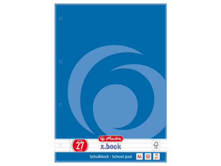 herlitz Bloc de cours x.book, A4, réglure 27 / ligné