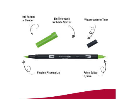 Tombow Feutre double pointe DUAL BRUSH PEN ABT, light green