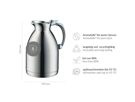alfi Pichet isotherme HOTELLO 1 litre, inox poli