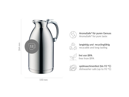 alfi Pichet isotherme HOTELLO 1,5 litre, inox poli
