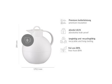 alfi Pichet isotherme KUGEL, 0,94 litre, blanc