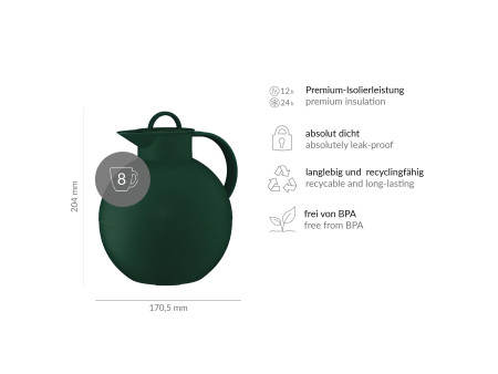 alfi Pichet isotherme KUGEL, 0,94 litre, vert foncé