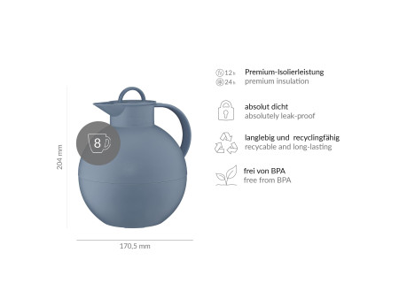 alfi Pichet isotherme KUGEL, 0,94 litre, bleu clair