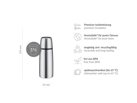 alfi Bouteille isotherme ISOTHERM PERFECT DV, 0,35 L, inox